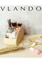 Leather Remote Control Holder - Large Remote Control Caddy - Desktop Organizer with 5 Compart - 6