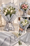 Gray Edged Flower Bouquet Packaging 57X57 cm Set of 4 Semi-Transparent Flower Packaging Material - 3