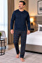 Men's Interlock Comfortable Fit Plaid Round Neck Cotton Pajama Set 6860