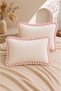 Pink Ruffle Pillowcase Set of 2 50X70 cm – with Cover, Without Zipper, Cream - 3