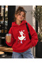 Girl's Hooded Sweatshirt 3 Thread Threaded Winter Printed Hoodie