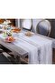 Elegant Pearl Gauze Table Runner, Soft Sheer Tulle for Wedding Party Dining Table Home Decor (White, - 7