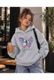 Girl's Hooded Sweatshirt 3 Thread Threaded Winter Printed Hoodie