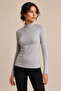 Women's Black-Grey 2-Pack Half Turtleneck Long Sleeve Basic Bodysuit - 3