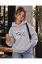 Girl's Hooded Sweatshirt 3 Thread Threaded Winter Printed Hoodie