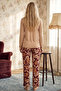 Skin Color V-Neck Embroidered Viscose Knitted Pajama Set 26224662 - 3
