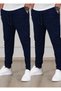 Set of 2 Unisex Regular Fit Ribbed Leg Black, Gray, Navy Blue, Anthracite Color Sweatpants, Sports Sweatpants