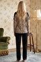Leopard Patterned Lace Viscose Knitted Pajama Set 26224641 - 3