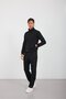 Black Men's Zippered Snap Fastener Tracksuit Set - 5