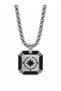Compass Figured Square End Steel Look Chain Necklace Modern Design - 2