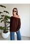 Boat Neck Batwing Sleeve Loose Fit Textured Knitwear Sweater Aw26Kz00068 - 2