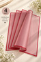 Red Edged Flower Bouquet Packaging 57X57 cm Set of 4 Transparent Flower Wrapping Paper