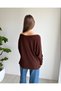 Boat Neck Batwing Sleeve Loose Fit Textured Knitwear Sweater Aw26Kz00068 - 4