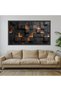 Modern Abstract 3D Canvas Print, Wall Art, Black Copper Geometric 60x120 Gallery Wrapped - 4