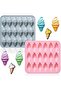 2pcs Mini Ice Cream Cone Silicone Mold, 18 Cavity 3D Small Ice-cream Molds Tray，DIY Baking D