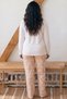 Ecru Large Size Oversized Viscose Knitted Pajama Set 26224850 - 3