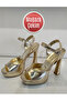 Gold Dore Evening Dress Shoes, 13 cm Stylish Heeled Shoes - 5