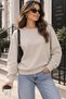 Women's Beige Sweat Modal Fabric Oversize Basic Crew Neck Sweatshirt