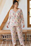 Patterned Large Size Oversized Viscose Knitted Pajama Set 26224856 - 2