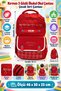 Red 3-Compartment Primary School School Bag Children's Backpack Daily Use 46 X 30 X 23 cm - 3