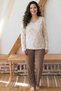 Patterned Large Size Oversized Viscose Knitted Pajama Set 26224805 - 2