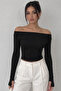 Black - Women's Madonna Collar Viscose Fabric Blouse with Finger Detail - 2