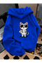 Children's Hooded Printed Sweatshirt Unisex 3 Thread Threaded Winter Hoodie