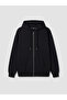Ozmarka New Season Black Oversize Women's Thick Zippered Sweatshirt - 5