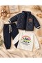 Boy's Nyc Printed Quilted Coat 3-Piece Set - 3