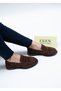 5535 Eren Shoes&Bag Genuine Leather Suede Pin Detailed Low Heeled Daily Comfortable Women's Shoes Real Leather Suede Brown - 4
