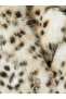 Ecru Leopard Patterned Women's Fur Coat - 8