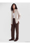 Xside Beige Striped Oversize Oxford Women's Shirt - 2