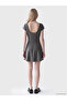 Xside Anthracite U-Neck Waist-Slit Mini Dress - 4
