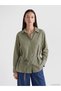 Vizyon New Season Green Belted Striped Women's Shirt - 2
