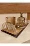 Bathroom Set Crystal Glass 4 Pieces Honey Color - 3