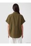 Özmarka New Season Green Lace-Up Oversize Women's Shirt - 4