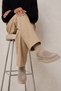 Radal Suede Look Genuine Leather Inner Lining Straw Sole Men's Beige Loafer Shoes - 5