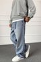 Comfortable Cut Blue Loose Fit Baggy Jeans with Rope Belt - 5