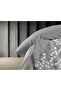 Premium Double Duvet Cover Set with Floral Pattern Elastic Sheets, 6 Pieces, Gray, with Gift Box - 4