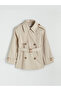 Peak New Season Beige Jacket with Collar and Belt Women's Trench Coat - 6