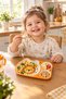 3-Compartment Children's Plate with Animal Figures, Melamine Food and Nutrition Plate, Bpa-Free - 2