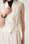 Asymmetrical Closure Lined Skirt Suit - 6