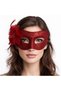 Red Glittery Feathered Prom Mask Women's Party Masquerade Mask - 2