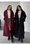 Buttoned Belted Lined Long Cashmere Coat - 6