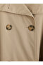 Özmarka New Season Beige Double-Breasted Collar Belted Women's Trench Coat - 8