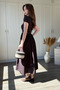 Belted Short Sleeve Ribbed Poplin Midi Brown Dress - 3
