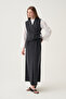 Asymmetrical Closure Lined Skirt Suit - 2