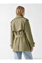 Ozmarka New Season Khaki Belted Oversize Women's Trench Coat - 5