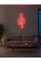 Yılan Figürlü LED Neon Duvar Tablosu | Kırmızı Aydınlatmalı Modern Dekor | Salon Dekoru - 2