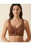 Seamless Bra Laser Cut Front Button Gathering Bra